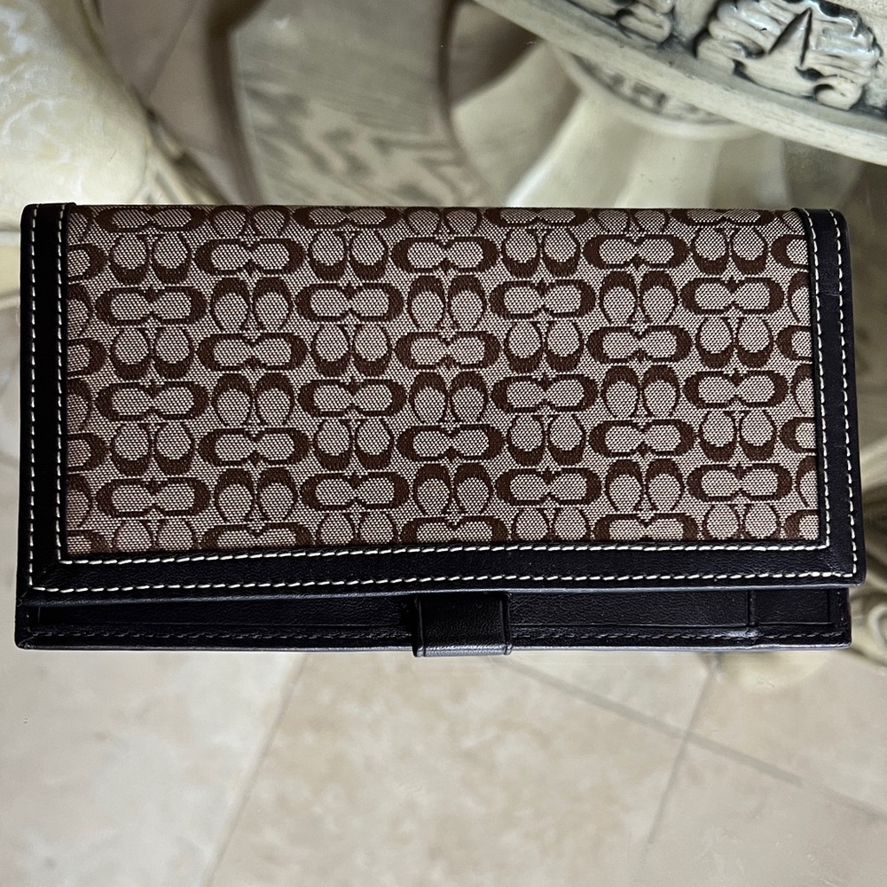 Vintage Coach Brown and Black Patterned CHECKS Wallet